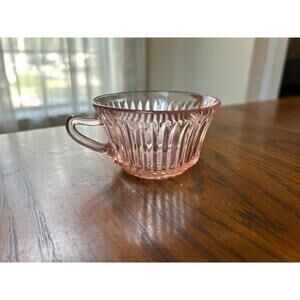 Anchor Hocking Queen Mary Pink Depression Glass Teacup Vintage